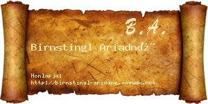 Birnstingl Ariadné névjegykártya